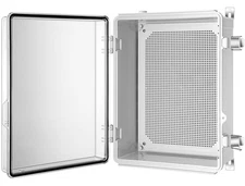 IP67 Waterproof Junction Box with Hinged Transparent Cover Mounting Plate