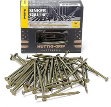 Huttig-Grip 3-1/8 Inches Sinker Nails 12D for Construction Framing HGN12CSKR1 Vi