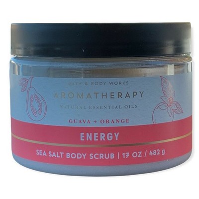 Bath & Body Works Aromatherapy Energy Guava Orange Sea Salt Body Scrub 17 oz Tub