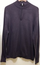 Dockers Mens Quarter Zip Sweater XL Brown Black Heather Long Sleeve Preppy