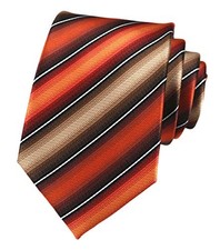 Men's Modern Striped Patterned Formal Ties College One Size Orange Black Tan