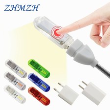 Touch Switch DC5V USB LED Mini Book Light 1.5W Desk Reading Lamp Red