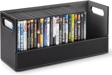 Stock Your Home DVD Storage Box, Movie Shelf Organizer for Blu-Ray, Black