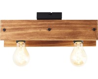 Deckenleuchte 2-Flammig 30X12 Cm Calandra Holz-Hell/Schwarz