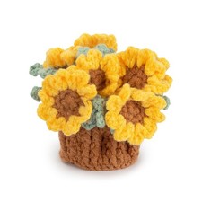 Knitting Crochet Sunflower Potted 7 x 10 cm 2.8 x 3.9 inches ,