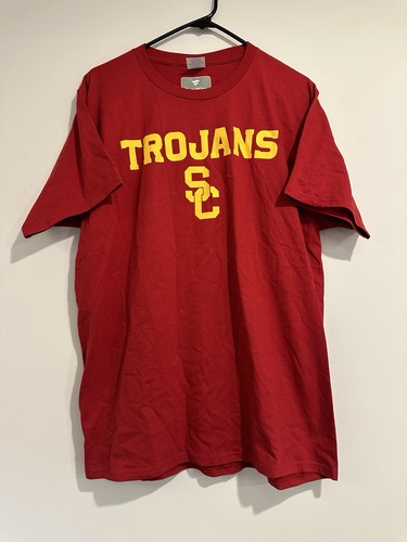 T-shirt Fanatics Campus uomo rossa USC Trojans logo grafica taglia large nuova con etichette - Foto 1 di 5