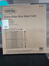Toddleroo by North States Extra Wide Wire Mesh Wooden Baby Gate: 29.5"-50" Wide.