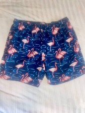 Blue Flamingo Swim Trunks X Large 40-42 Drawstring George