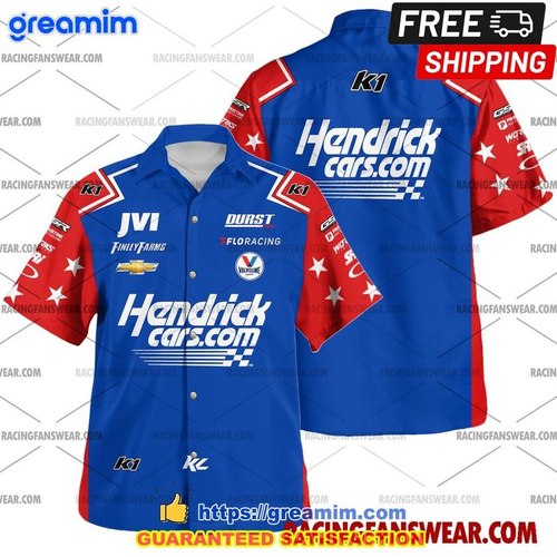Kyle Larson Nascar Racing 2024 Blue Hawaiian Shirt - Picture 1 of 10
