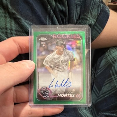 2024 Topps Chrome Coco Montes #RA-CMO Green Refractor Auto Rookie /99 Rockies