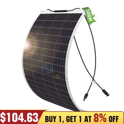 12V 300W Monocrystalline Flexible Solar Panel Home RV Caravan Boat Golf Off Grid