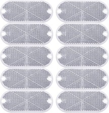 10 Pack Front Reflector Oval Reflector for Driveway Fence Gate Po Color: White