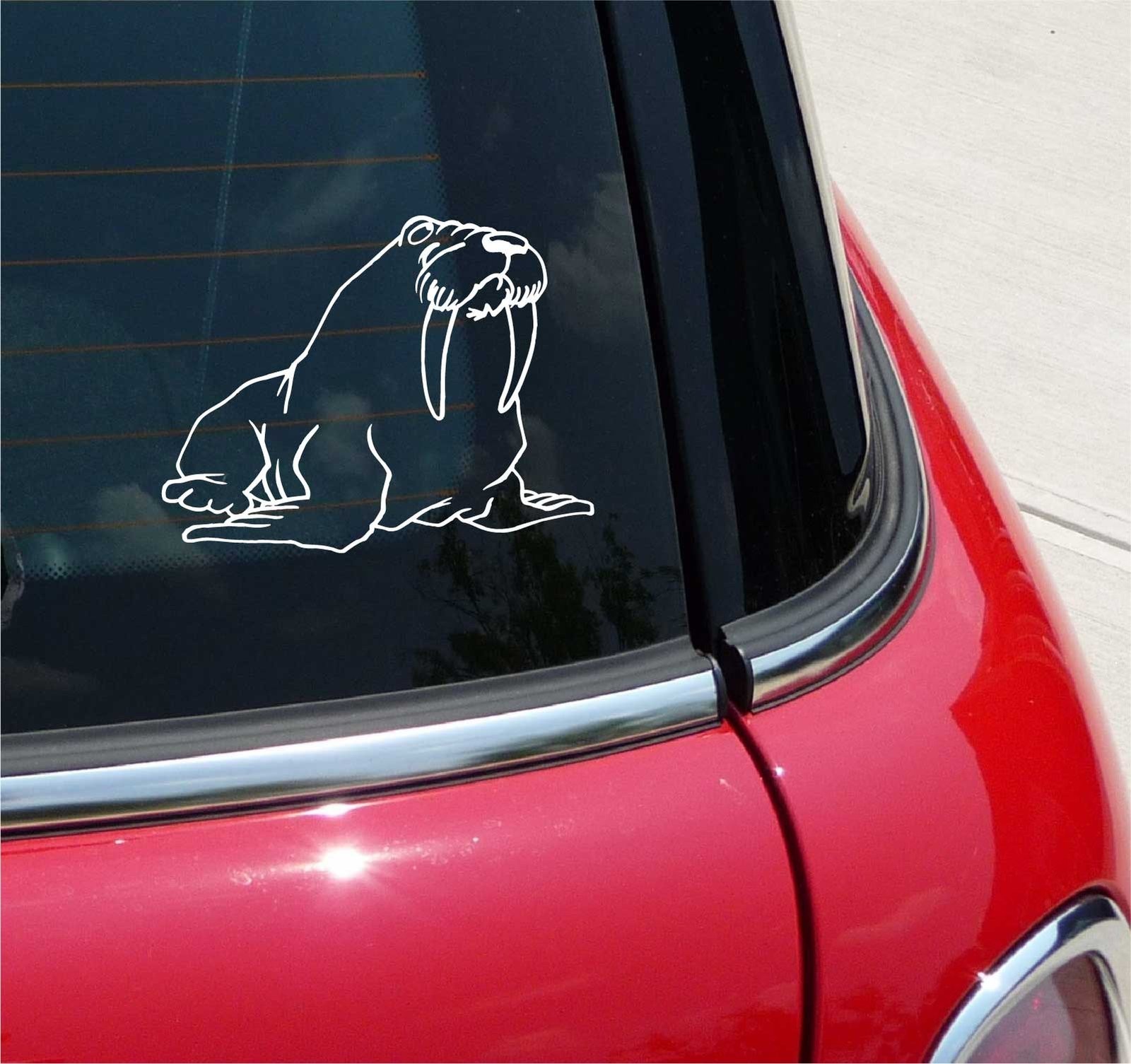 Happy Cartoon Walrus Decal Sticker for Car or Wall Art