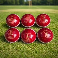 St. Andrews &ldquo;Dukes Quality&rdquo; 6 x Adult 5.5oz Red Cricket Balls 156g (60+ overs)