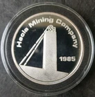 1985 Hecla Mining Company 1oz Silver Round in a Capsule