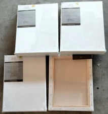 Lot Of 8 Stretched Canvas White Cotton for Acrylic & Oil Painting, 9x12 inches