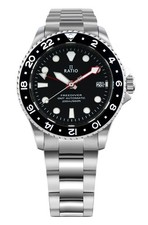 Orologio Uomo Ratio FreeDiver GMT Quadrante Nero Automatico Subacqueo 200M RTF051