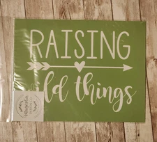 Magnolia Design Co Adhesive Reusable Silkscreen Stencil "Raising Wild Things"