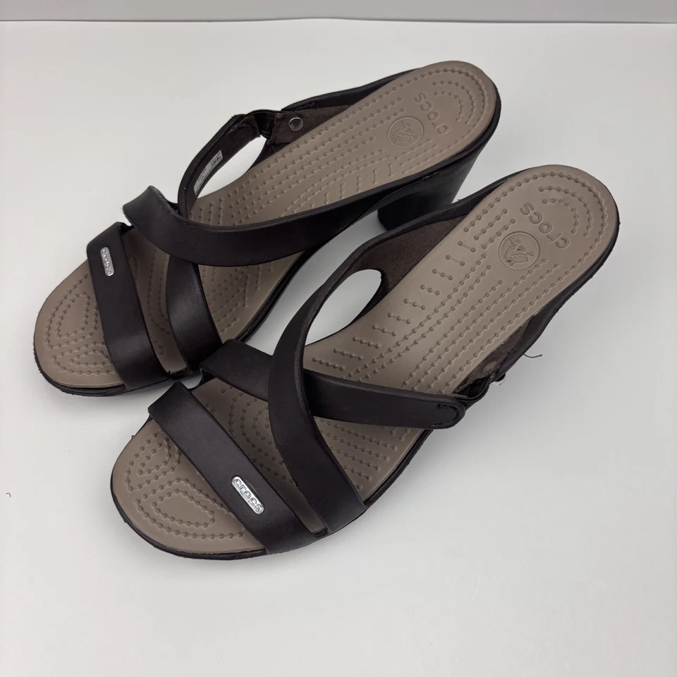 Crocs Cyprus IV Women’s US 10 Espresso Brown Wedge Sandals Comfort Heels 14558 - Image 3 of 4