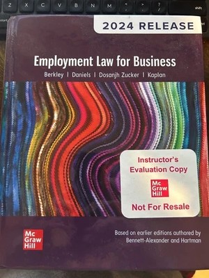 Employment Law for Business - Berkley - 2024 Release - Instructor's Eval. Copy