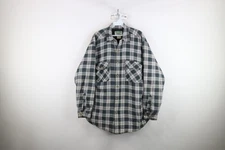 Vintage 90s Streetwear Mens Large Quilted Flannel Button Shirt Jacket Jac Shirt