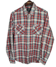 J Crew Shirt Mens Large Red Blue Plaid Heavyweight Flannel Button Up Casual