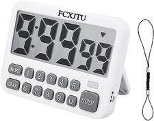 FCXJTU Digital Kitchen Timer, Large Display Countdown/Up Timer with Digits Direc