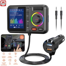 Car FM Wireless Bluetooth Transmitter MP3 Player 2USB Fast Charger Adapter USA~