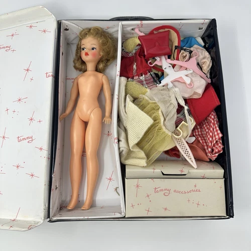 Vintage Ideal Tammy Doll BS-12 w/ Case & Clothes Lot