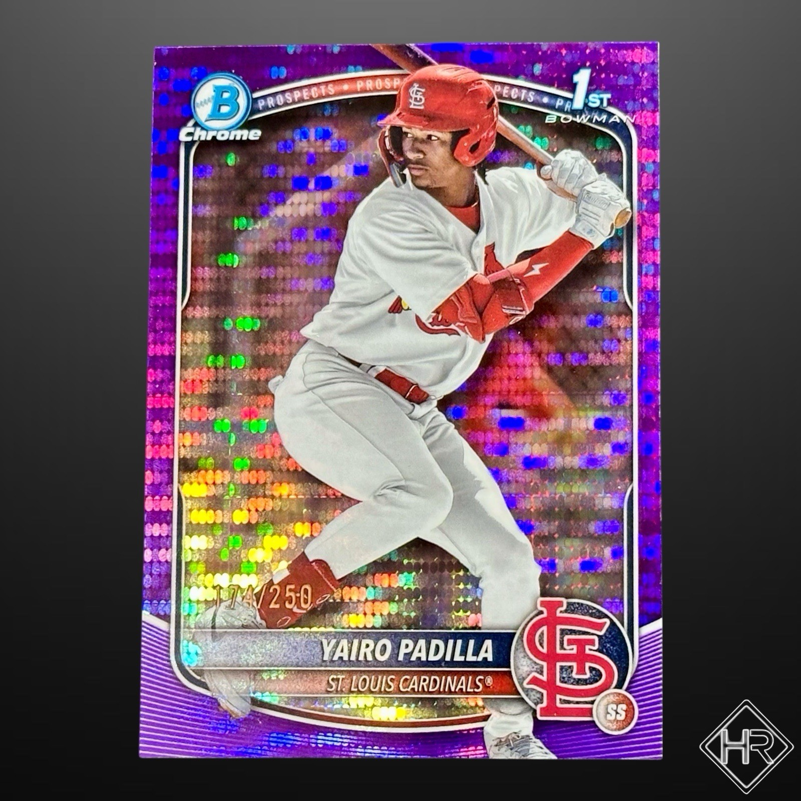 2025 Bowman Chrome Yairo Padilla 1st Bowman Purple Pulsar /250 Cardinals