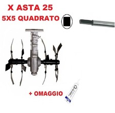 Gruppo Zappette per Decespugliatori Motozappa Orto per asta da Ø25 - 5x5Quadrato