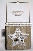 Holz-Teelichthalter Mit Metallapplikation Stern Ca. 8,5 X 8,5 X 8,5 Cm