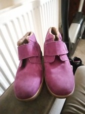 Womens Size 8,Plum,Nubuck, Faux Fur Lined, Extra Roomy,Cosy Feet