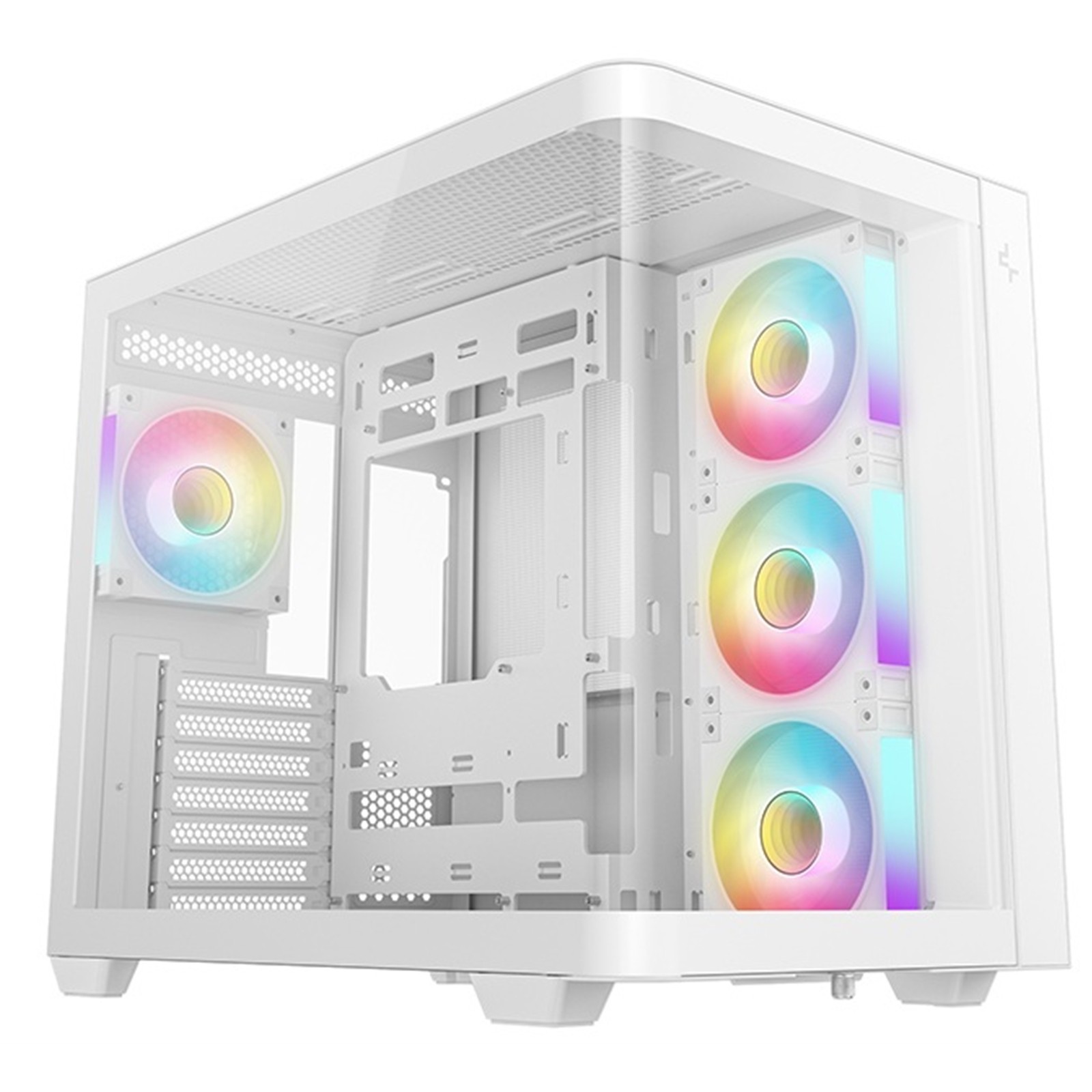 DeepCool CG530U Mid Tower Case White Tempered Glass ATX RGB Fans