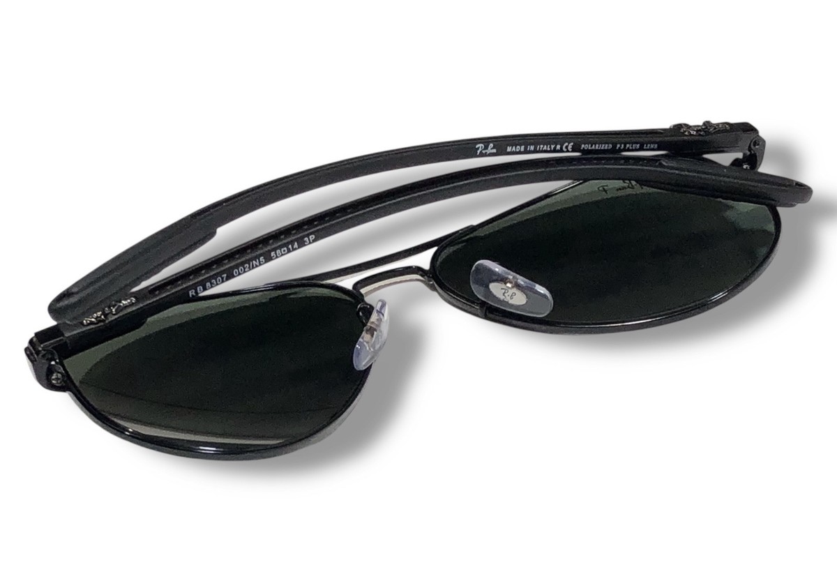 Ray Ban RB8307 002/N5 Carbon Fibre Black Polarized Green