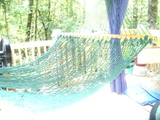 THE ORIGINAL PAWLEYS ISLAND HANDCRAFTED ROPE HAMMOCK RARE DARK GREEN 