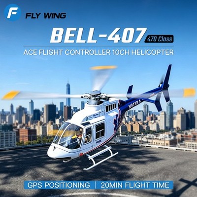 Fly Wing Bell-407 GPS ACE Flight Control One Key Return RC Helicopter 2 Battery