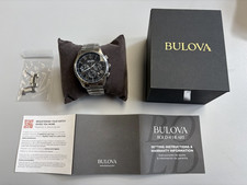 Bulova Wilton Chronograph Quartz Black Dial Stainless Steel Men's Watch 96B288