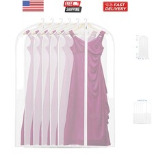 60-Inch Clear Garment Bags with Zipper for Suits, Dresses, Costumes, Uniforms...