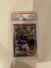 Endy Rodriguez Signed Bowman Chrome Purple /250 PSA/DNA  Pittsburgh Pirates