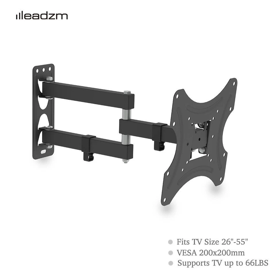 Leadzm Full Motion TV Wall Mount Swivel Tilt 26 27 32 36 37 39 40 42 50 55 Inch