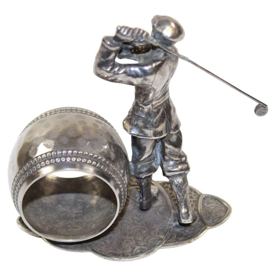 Servilletero figurativo clásico de alrededor de 1900 en estilo golfista Harry Vardon, EX++ Foto 3 de 4