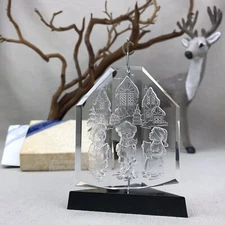 NOEL HARMONY Vintage 1980 Acrylic Crystal-Clear Decorations Carolers Singing