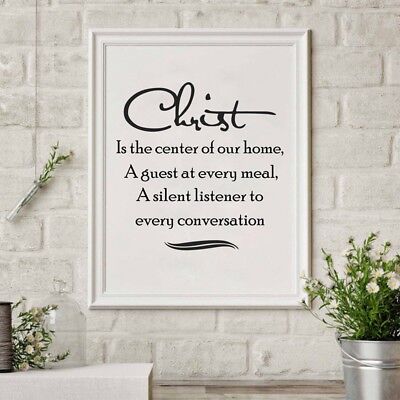 Christ is the center of our home Canvas Quote Print Religious Bible Poster