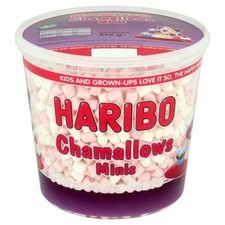 Haribo Chamallows Mini Marshmallows 475g, Resealable Party Size Tub