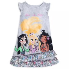Disney Princess 'Let Me Sleep' Character Tiered Gray Nightgown, Gown