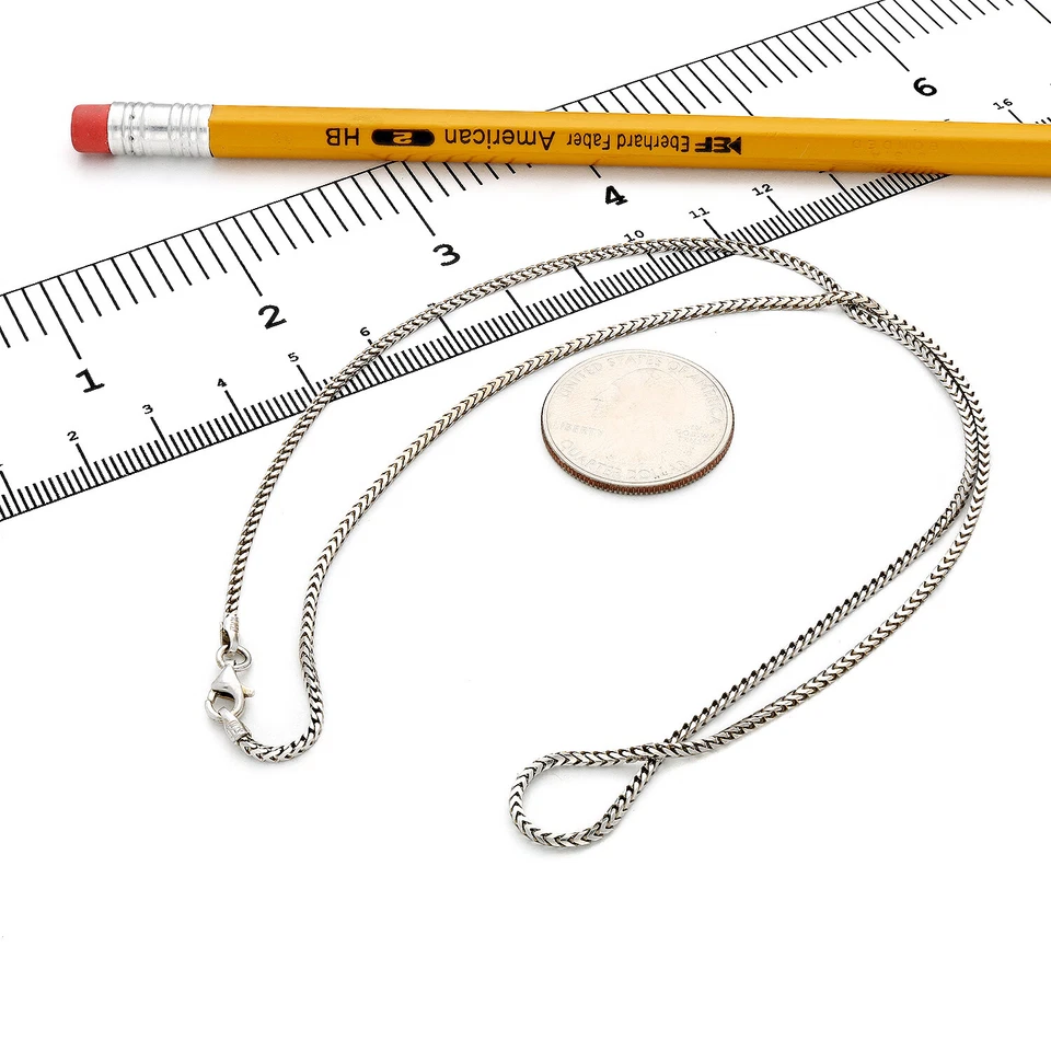 Cadena Franco de plata de ley de 1,5 mm (eslabones sólidos) 16"-30" Foto 4 de 4