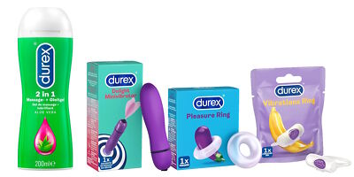 Durex Ausprobierpack für Sie und Ihn mit 4 Artikeln (1x Delight Vibrator 1x Vibr