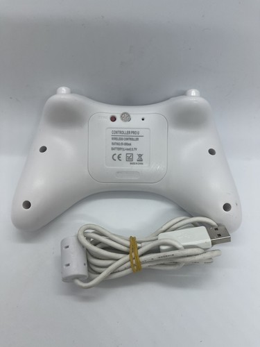 ๐ 3rd Party Nintendo Wii U White Wireless Pro Controller Test Works W/ Cable X1 - Picture 2 of 4