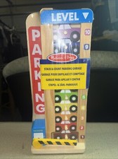 Melissa  Doug Stack Count Wooden Cars Parking Garage Educational Classic Toy